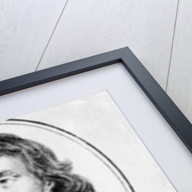 Portrait of Oliver Cromwell from an original by Peter Lely of 1653, and his seal and autographs by English School