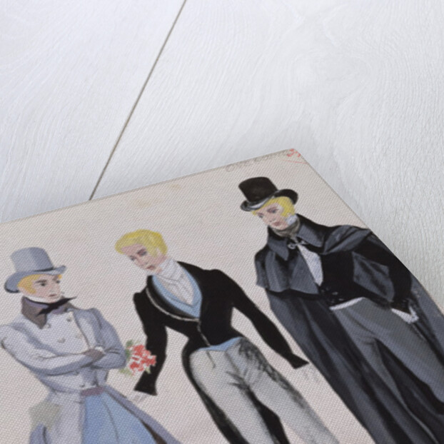 Lensky, costumes from acts I, II and III of the opera 'Eugene Onegin', 1830 by A. Lebrun