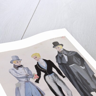 Lensky, costumes from acts I, II and III of the opera 'Eugene Onegin', 1830 by A. Lebrun