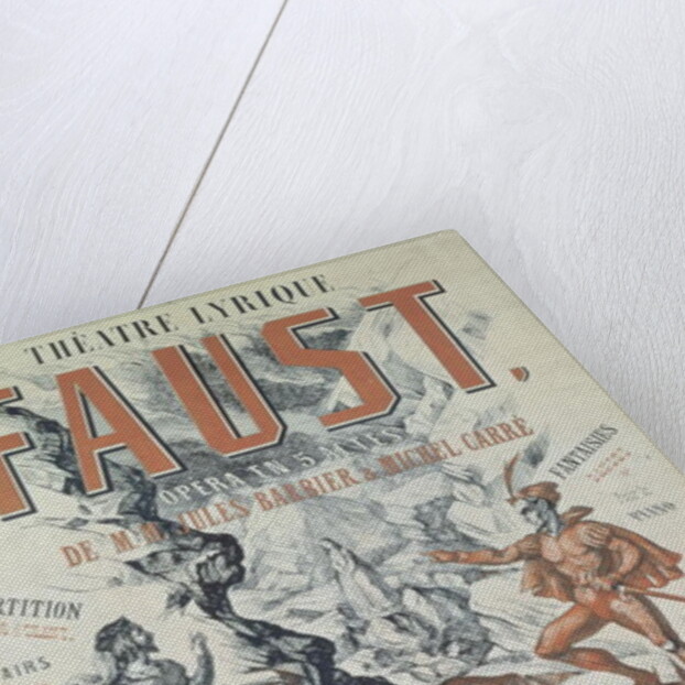 Poster advertising 'Faust', opera by Charles Gounod 1875 by French School