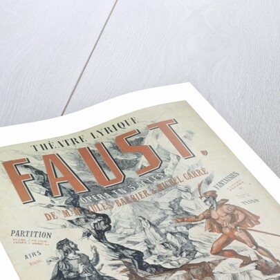Poster advertising 'Faust', opera by Charles Gounod 1875 by French School