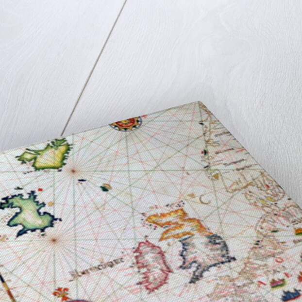 The British Isles, Iberia and Northwest Africa, detail from a world atlas, 1565 by Diego Homem