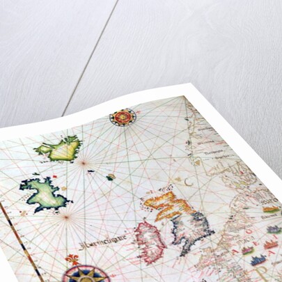 The British Isles, Iberia and Northwest Africa, detail from a world atlas, 1565 by Diego Homem