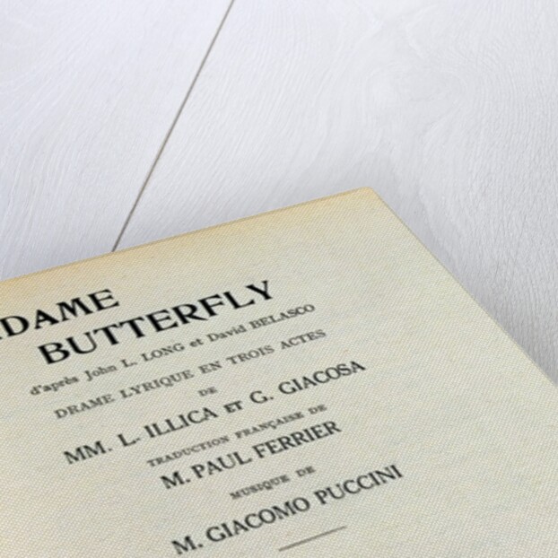 Playbill for 'Madame Butterfly' by Giacomo Puccini 1903 by French School