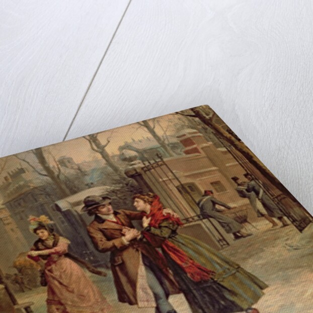 Scenery for the scene with Mimi and Rodolfo in the opera 'La Boheme' by Giacomo Puccini by Luigi Morgari