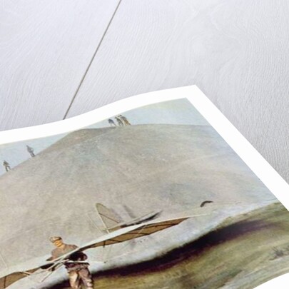 One of the many flying experiments of Otto Lilienthal from 'Scientific American' by American School