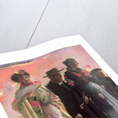 Villagers attending the celebrations of the patron of Madrid by Cecilio Pla Gallardo