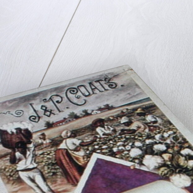 Poster advertising 'J&P Coats' cotton c.1850 by American School