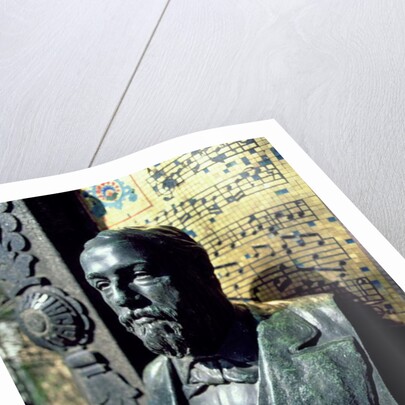 Portrait bust of Alexander Borodin from his tomb by Russian School