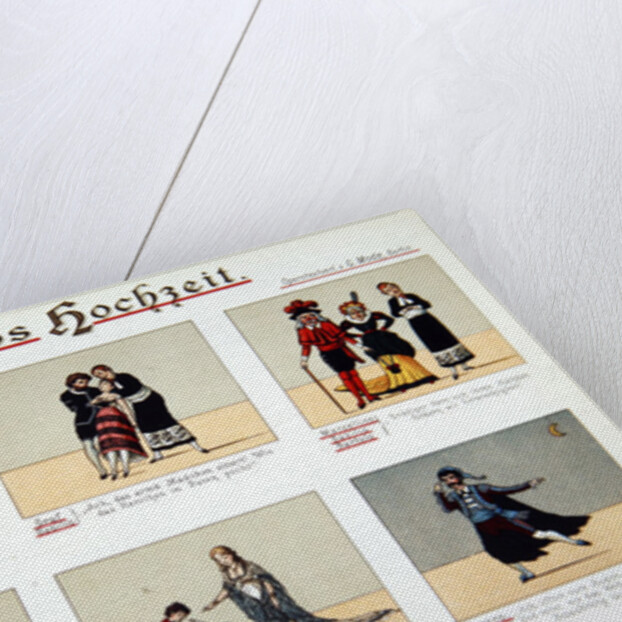 Six scenes from the opera 'The Marriage of Figaro', by Wolfgang Amadeus Mozart published by G. Mode, 1882 by German School