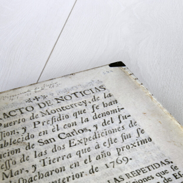 The first page of the official account of the Portola Expedition of 1769-70 by Anonymous