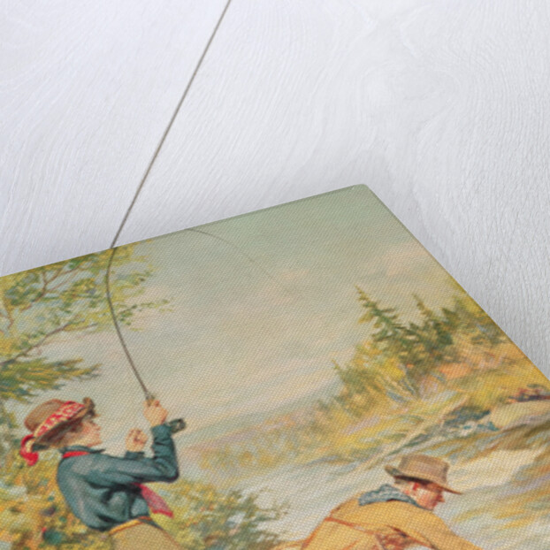 Couple Fishing on a River by Anonymous Anonymous