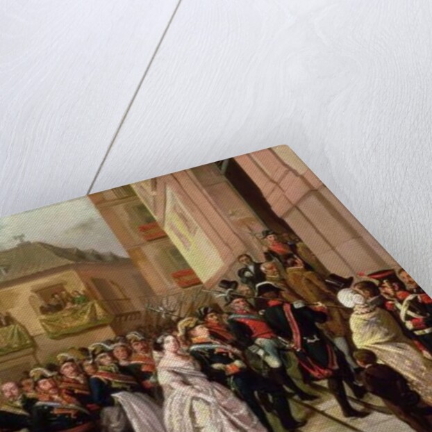 Isabella II of Spain and her husband Francisco de Assisi visiting the Church of Santa Maria by Ramon Soldevila Trepat