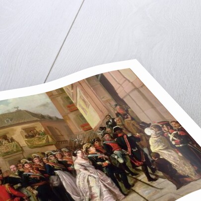 Isabella II of Spain and her husband Francisco de Assisi visiting the Church of Santa Maria by Ramon Soldevila Trepat