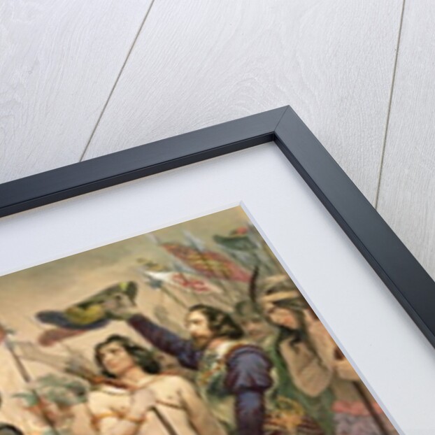 Conquest of Mexico: Hernando Cortes destroying his fleet at Vera Cruz, 1519 by Nicholas Eustache (after) Maurin