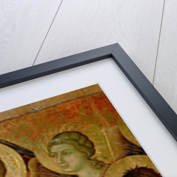 Maesta: Detail of Saints, including St. John the Baptist, 1308-11 by Duccio di Buoninsegna