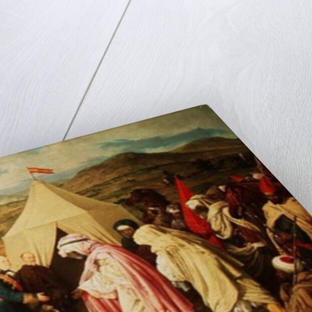 The Spanish meet with the Moroccans to negotiate a Peace Settlement, after a painting by Joachin Dominguez Becquer, Joachin by José Chaves Ortiz