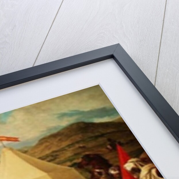 The Spanish meet with the Moroccans to negotiate a Peace Settlement, after a painting by Joachin Dominguez Becquer, Joachin by José Chaves Ortiz