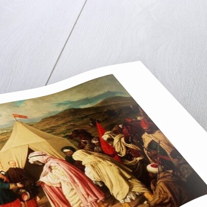 The Spanish meet with the Moroccans to negotiate a Peace Settlement, after a painting by Joachin Dominguez Becquer, Joachin by José Chaves Ortiz