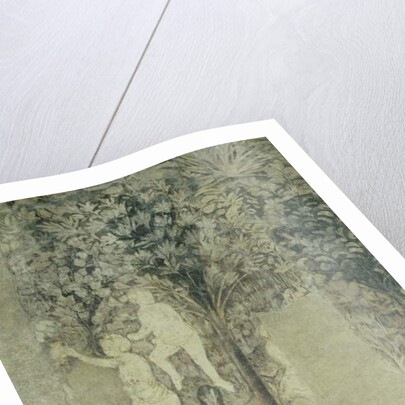 Detail of men bathing from the decorative scheme in the Hall of the Popes, 1437 by Matteo Giovanetti