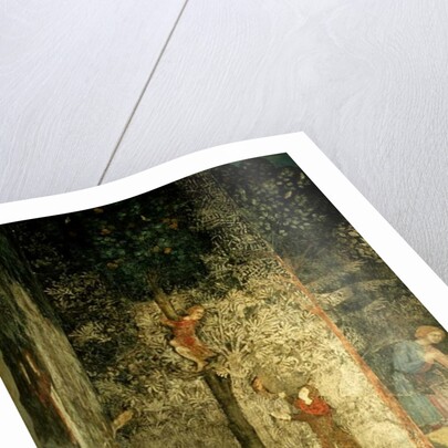 Hunting dogs and men climbing a tree by Matteo Giovanetti