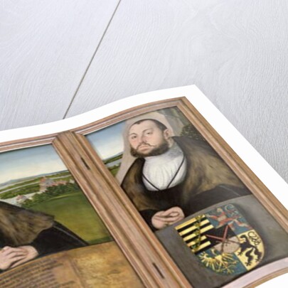 Electors of Saxony: Friedrich the Wise Johann the Steadfast and Johann Friedrich the Magnanimous 1532 by Lucas the Elder Cranach
