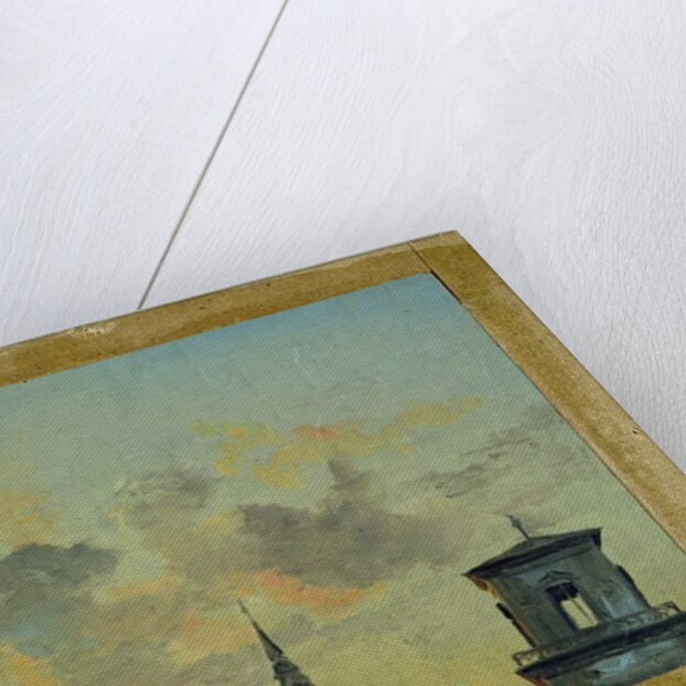 Two Towers in Copenhagen Against the Evening Sky by Johan Christian Dahl