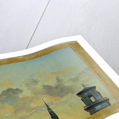 Two Towers in Copenhagen Against the Evening Sky by Johan Christian Dahl