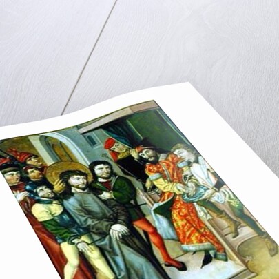 Christ Before Pilate and Christ Carrying the Cross, panel from and altarpiece depicting scenes of the Passion and saints, 1490 by Master of the Luneburg Footwashers