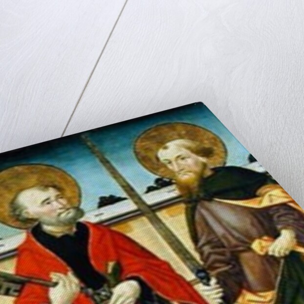 Reverse of a panel from an altarpiece depicting scenes from the Passion and saints by Master of the Luneburg Footwashers