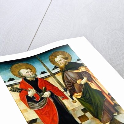 Reverse of a panel from an altarpiece depicting scenes from the Passion and saints by Master of the Luneburg Footwashers