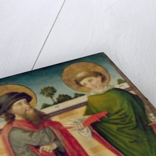 Reverse of a panel from an altarpiece depicting scenes from the Passion and Saints by Master of the Luneburg Footwashers