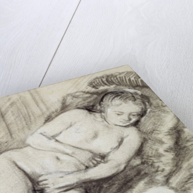 Reclining Female Nude by Rembrandt Harmensz. van Rijn