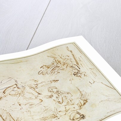 The Angel Appears to Hagar and Ishmael in the Wilderness by Rembrandt Harmensz. van Rijn