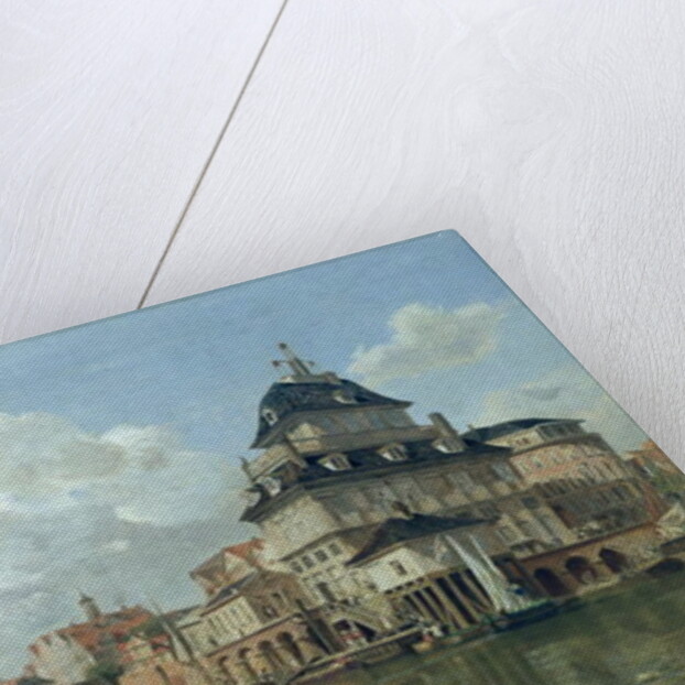 The Boat House at Hamburg Harbour, 1850 by Valentin Ruths