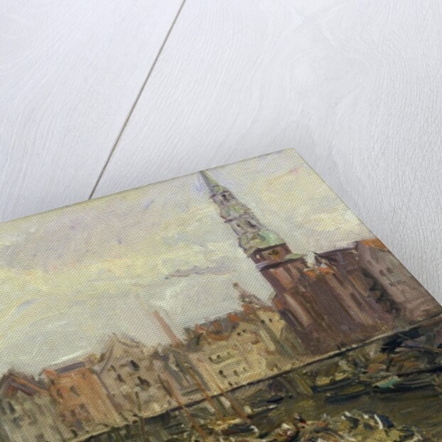 Floating Market on a canal in Hamburg, 1905 by Max Slevogt