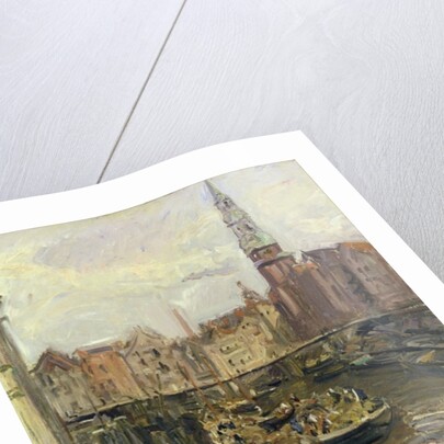 Floating Market on a canal in Hamburg, 1905 by Max Slevogt