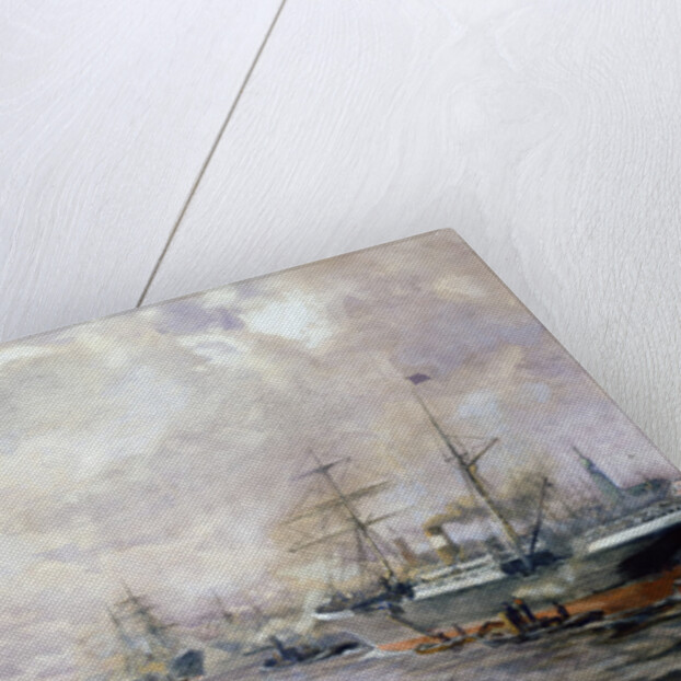 Sailing Ships in the Port of Hamburg, 1889 by Carl Rodeck