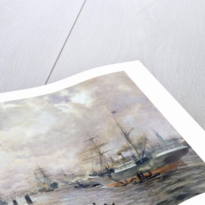 Sailing Ships in the Port of Hamburg, 1889 by Carl Rodeck