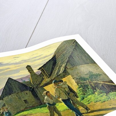 Coming home from the war, 1859 by Ferdinand Georg Waldmuller