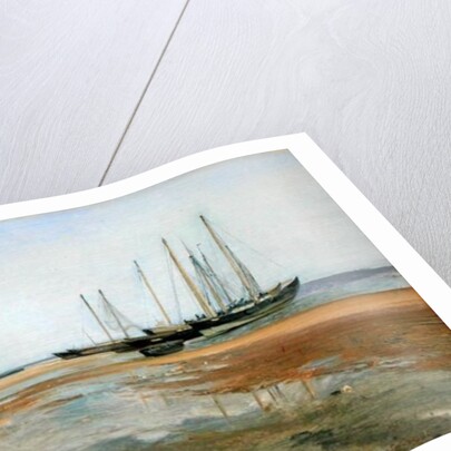 Cargo Ships on the Sands of the Elbe, 1840/45 by Johann Martin Gensler