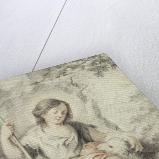 The Young John the Baptist with the Lamb in a Rocky Landscape by Bartolome Esteban Murillo