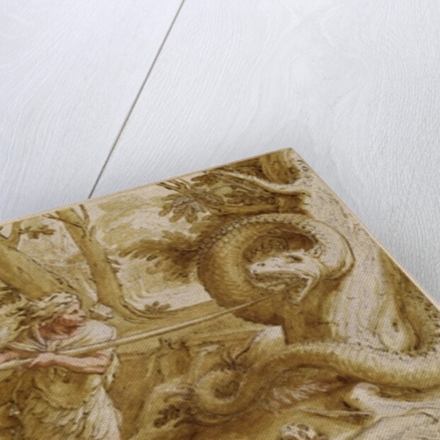 Cadmus about to attack a Dragon by Hendrik Goltzius