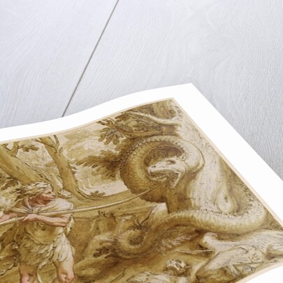 Cadmus about to attack a Dragon by Hendrik Goltzius