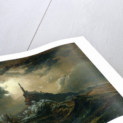 Stormy sea with Lighthouse, 19th century by Karl Blechen