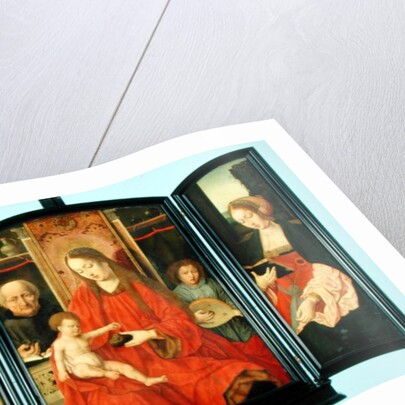 The Holy Family with St. Catherine and St. Barbara, triptych by Master of the Holy Blood