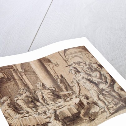 The Banquet of Dido and Aeneas, model for a tapestry in the Story of Aeneas series, c.1532 by Perino del Vaga