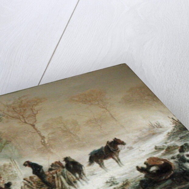 Loading Wood in the Snow, 1858 by Hermann Kauffmann