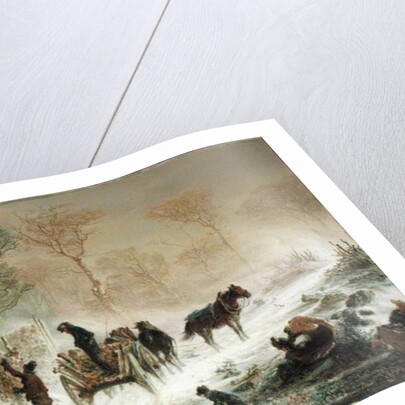 Loading Wood in the Snow, 1858 by Hermann Kauffmann