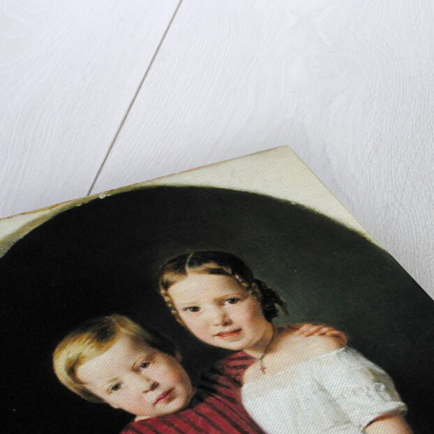 Portrait of Two Children, 1844 by Ferdinand Georg Waldmuller